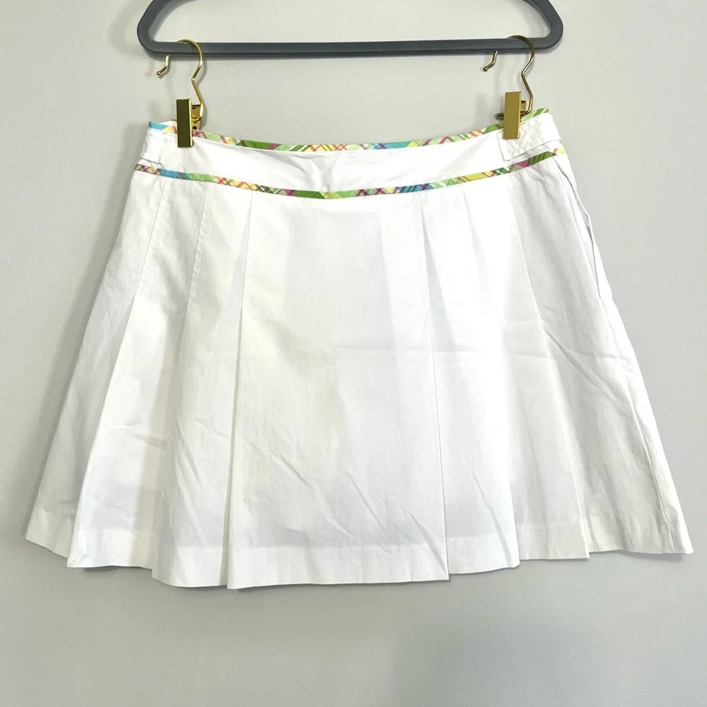 Vintage Lily Pulizter White Plaid Pleated Skort - Picture 3 of 5
